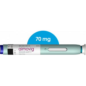 AIMOVIG 70 MG / ML ( ERENUMAB ) FOR SUBCUTANEOUS INJECTION 1 ML PREFILLED AUTOINJECTOR